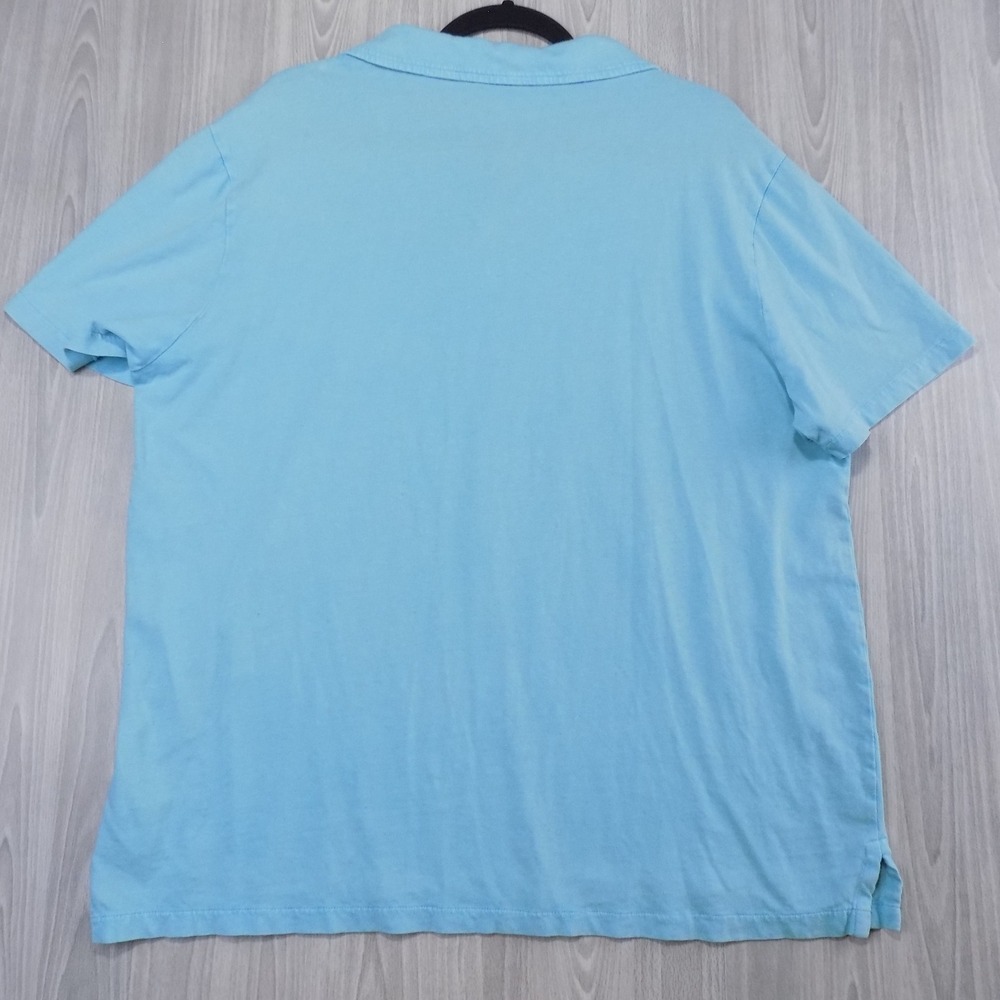 Polo Ralph Lauren Mens XL Light Blue Cotton Linen Short Sleeve Pocket Polo Shirt - Picture 7 of 7